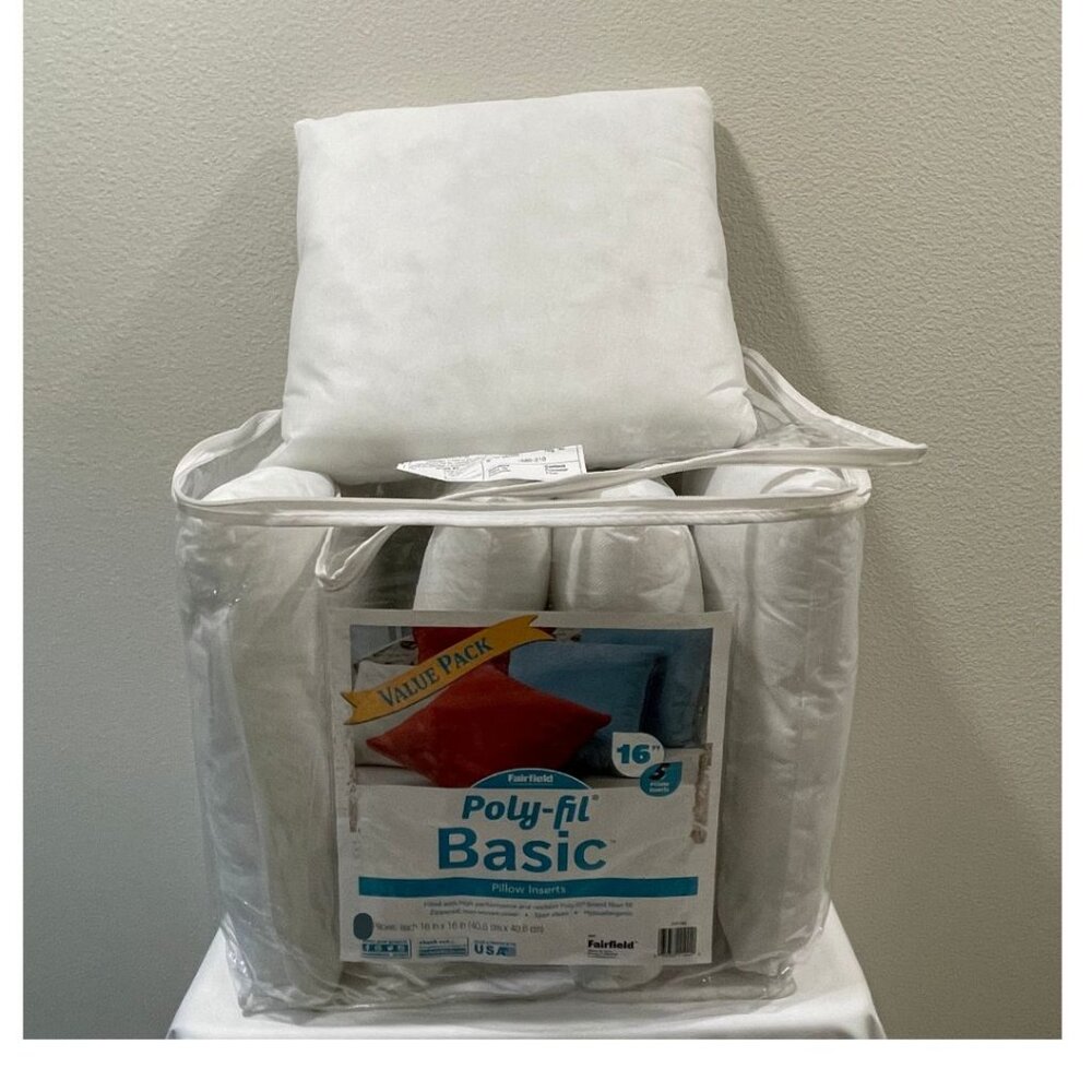 FAIRFIELD (Joann) Set of 5 Poly-Fil Pillow Forms Inserts White 16X16
